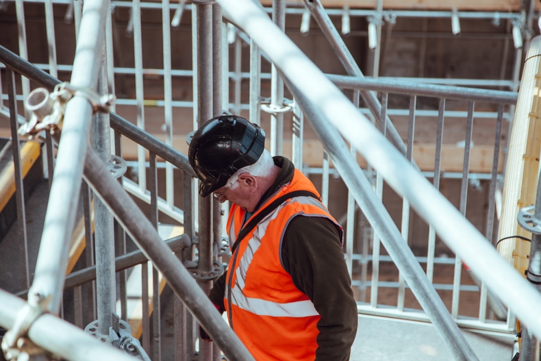 Chantier d'une structure en acier