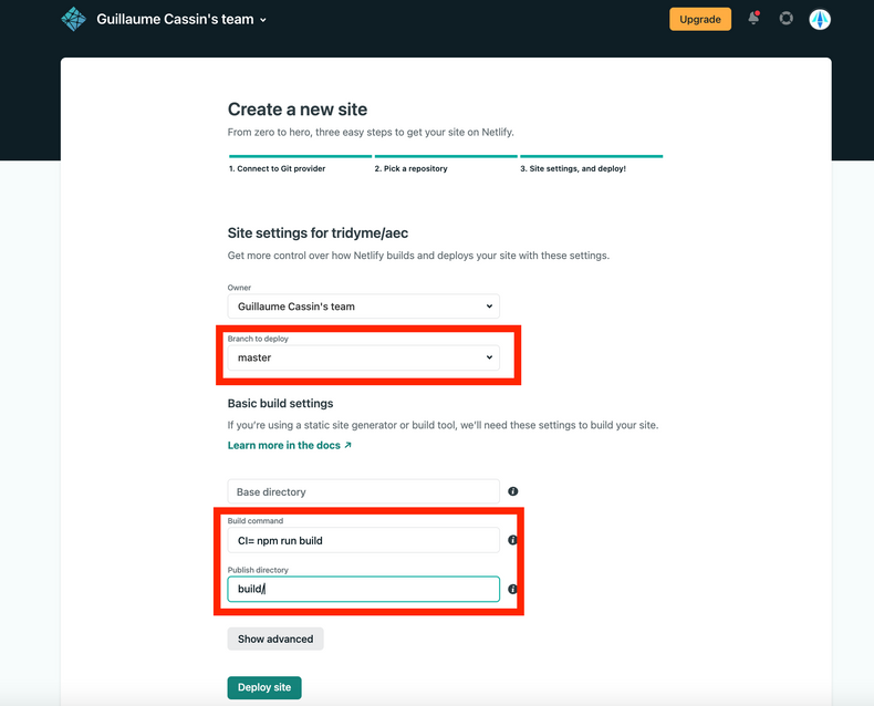 Options de déploiement