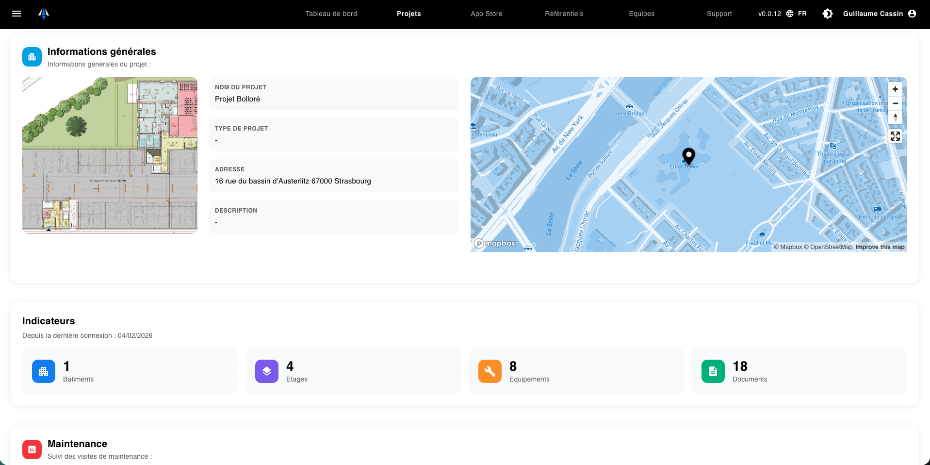 Suivi de chantier - Tableau de bord projet